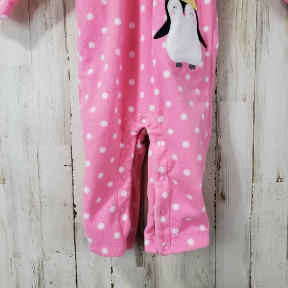 5/$25 Just One You Carter's Girls Romper 9M Pink Penguin H14 - Picture 4 of 6